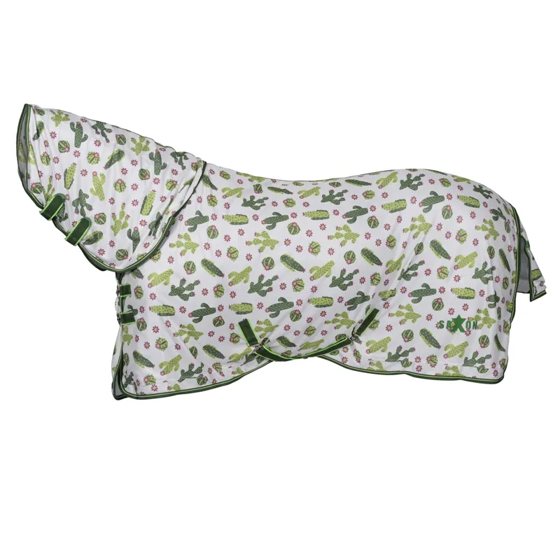 Saxon Mesh Combo Neck Fly Rug - Cactus Print-1