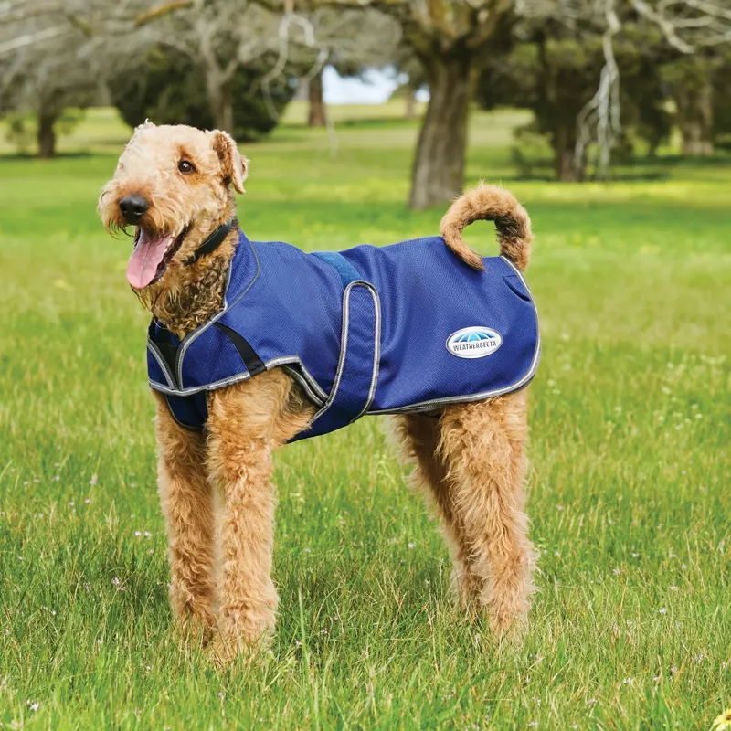 WeatherBeeta ComFiTec Premier Free Parka Deluxe Dog Coat - Dark Blue/Grey/White-1