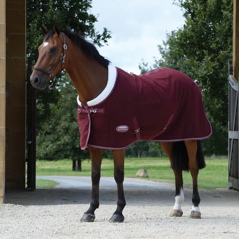 WeatherBeeta Sherpa Fleece Standard Neck Cooler Rug - Maroon/White