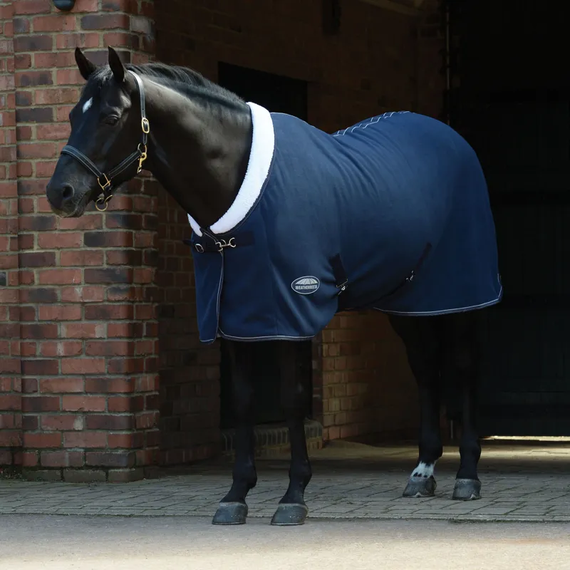 WeatherBeeta Sherpa Fleece Standard Neck Cooler Rug - Dark Blue/White