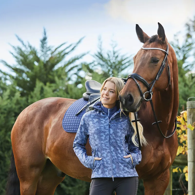 Dublin Cortina Printed Waterproof Ladies Jacket - Blueberry Navy Print-3
