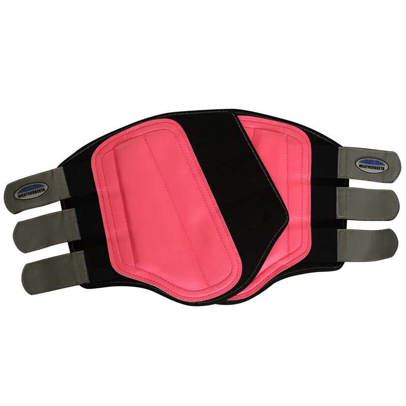 Weatherbeeta Reflective Single Lock Brushing Boots - Pink/Silver-2