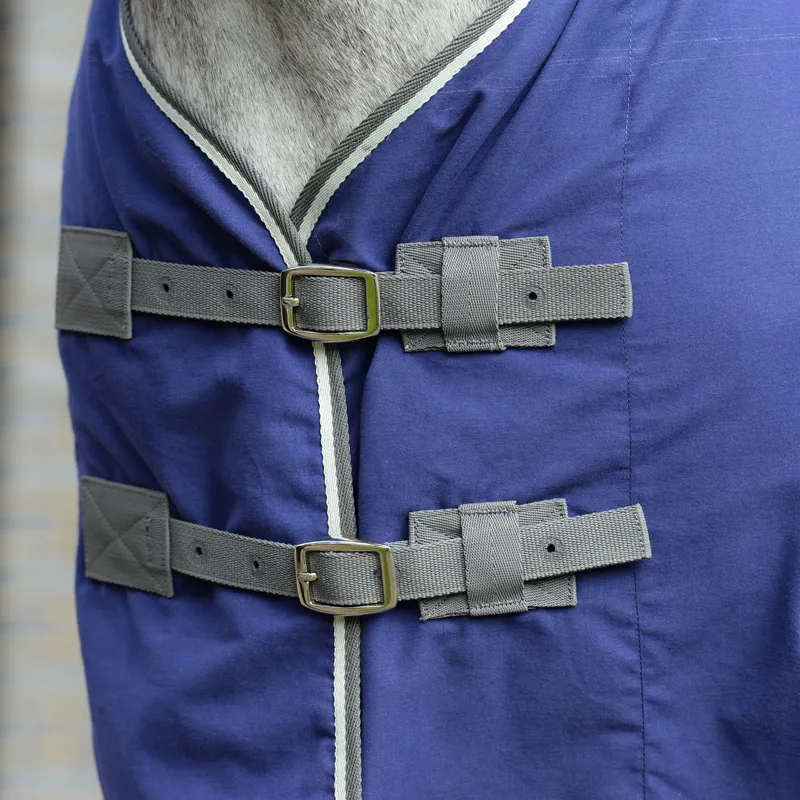 Weatherbeeta Cotton Show Sheet With Surcingles II - Dark Blue/Grey-2