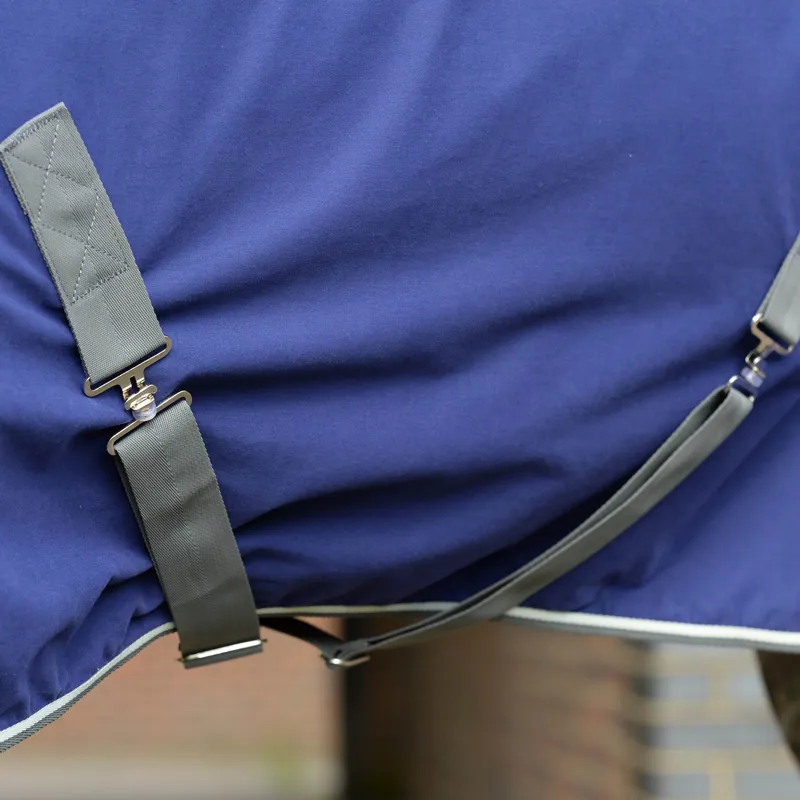 Weatherbeeta Cotton Show Sheet With Surcingles II - Dark Blue/Grey-3