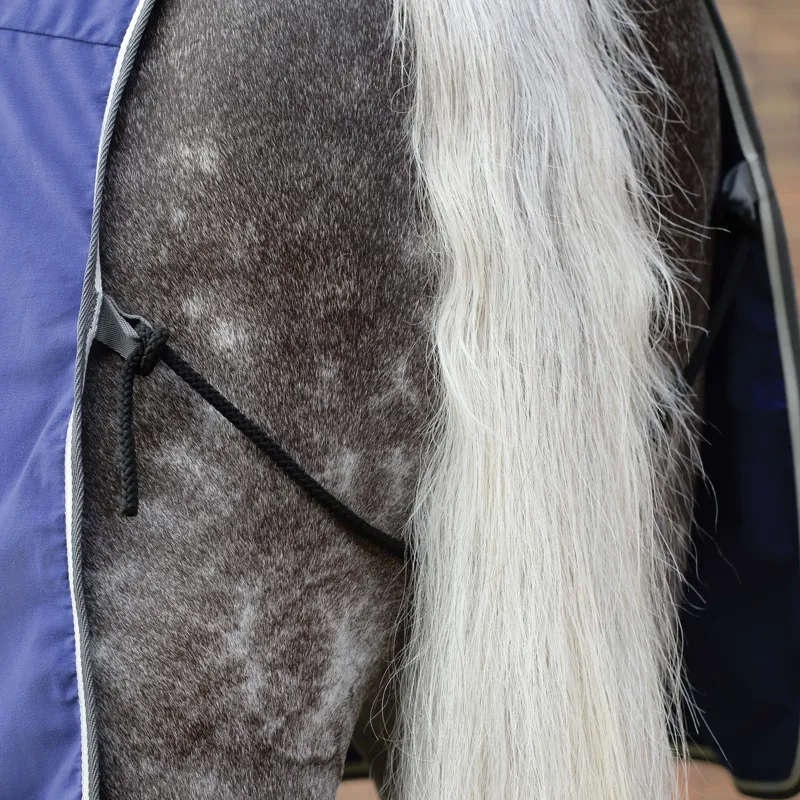 Weatherbeeta Cotton Show Sheet With Surcingles II - Dark Blue/Grey-4