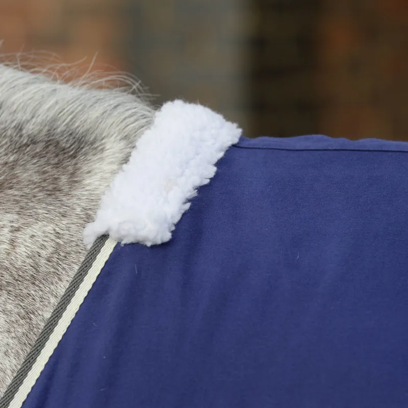 Weatherbeeta Cotton Show Sheet With Surcingles II - Dark Blue/Grey-6