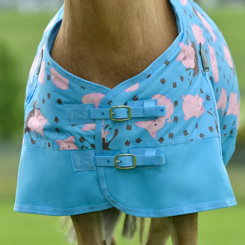 Saxon 600d Pony Standard Neck 180g Turnout Rug - Pig Print-1