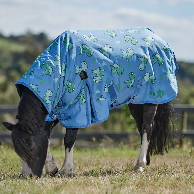 Saxon 600d 0g Pony Combo Neck Turnout Rug - Dinosaur Print