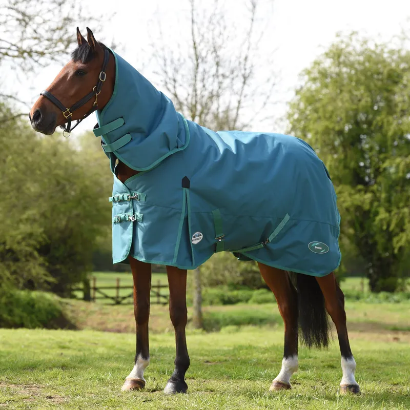 WeatherBeeta Green-Tec 1200D 50g Detach A Neck Turnout Rug - Dragonfly Blue