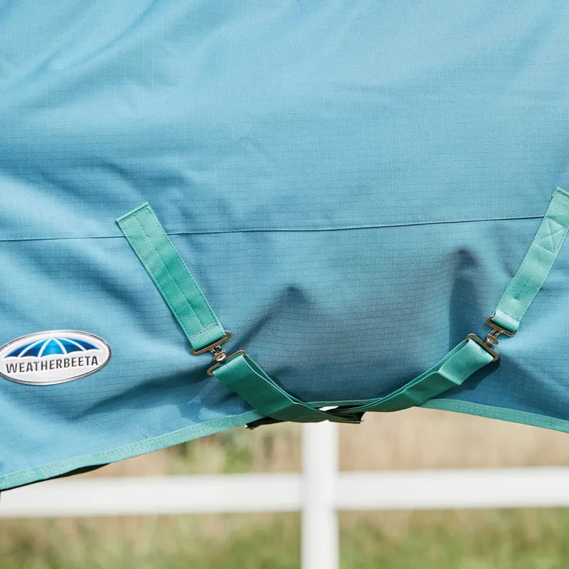 WeatherBeeta Green-Tec 1200D 220g Detach A Neck Turnout Rug - Dragonfly Blue-3