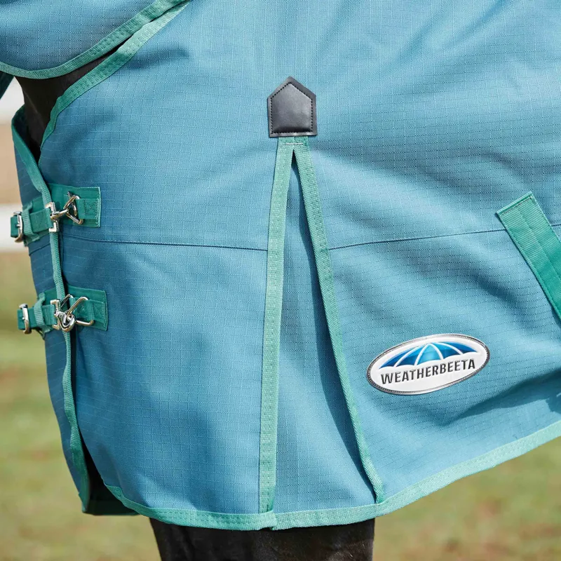 WeatherBeeta Green-Tec 1200D 360g Detach A Neck Turnout Rug - Dragonfly Blue-4