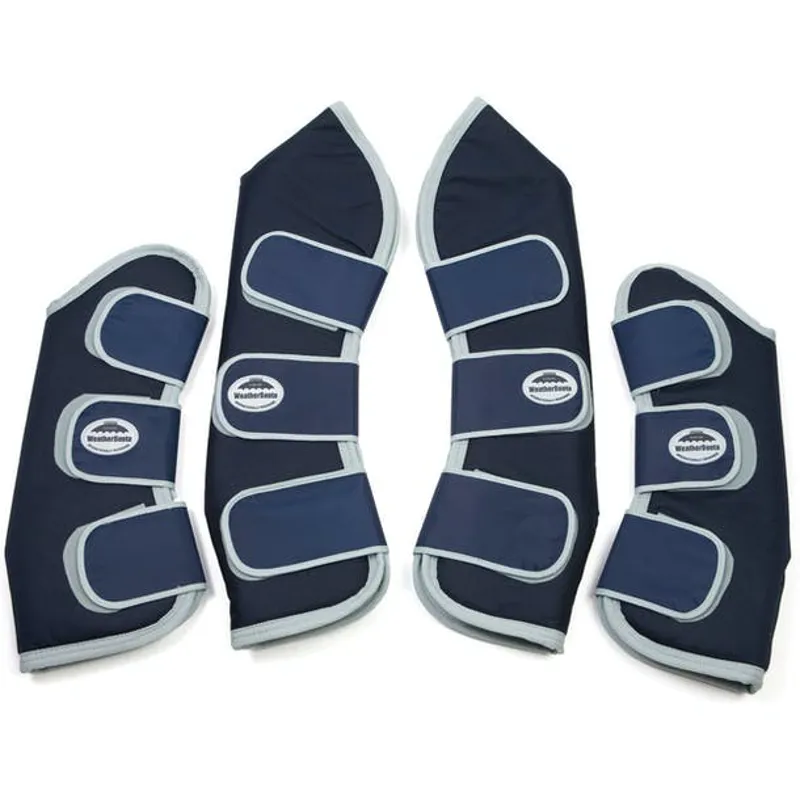 Weatherbeeta Wide Tab Long Travel Boots - Navy/Silver