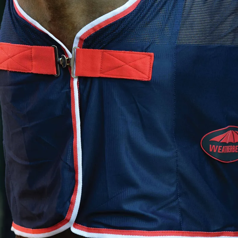 Weatherbeeta Scrim Standard Neck Cooler Rug - Navy/Red/White-3