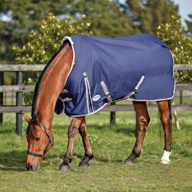 WeatherBeeta ComFiTec Essential Standard Neck 220g Turnout Rug - Navy/Silver
