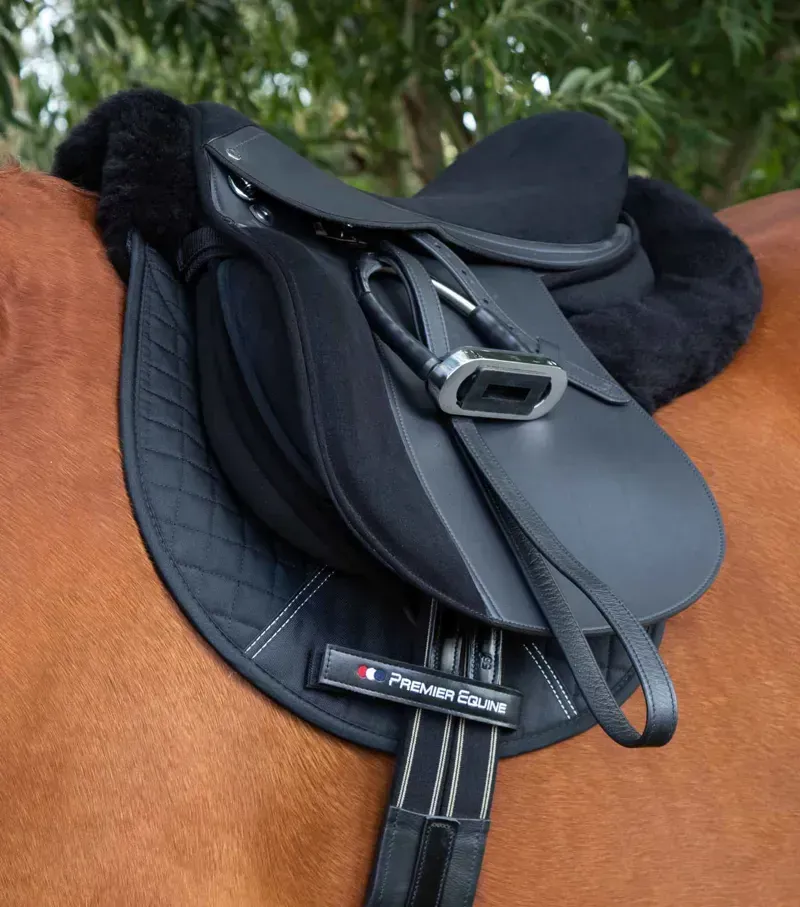 Premier Equine Merino Wool GP/Jump Numnah - Black/Black-1