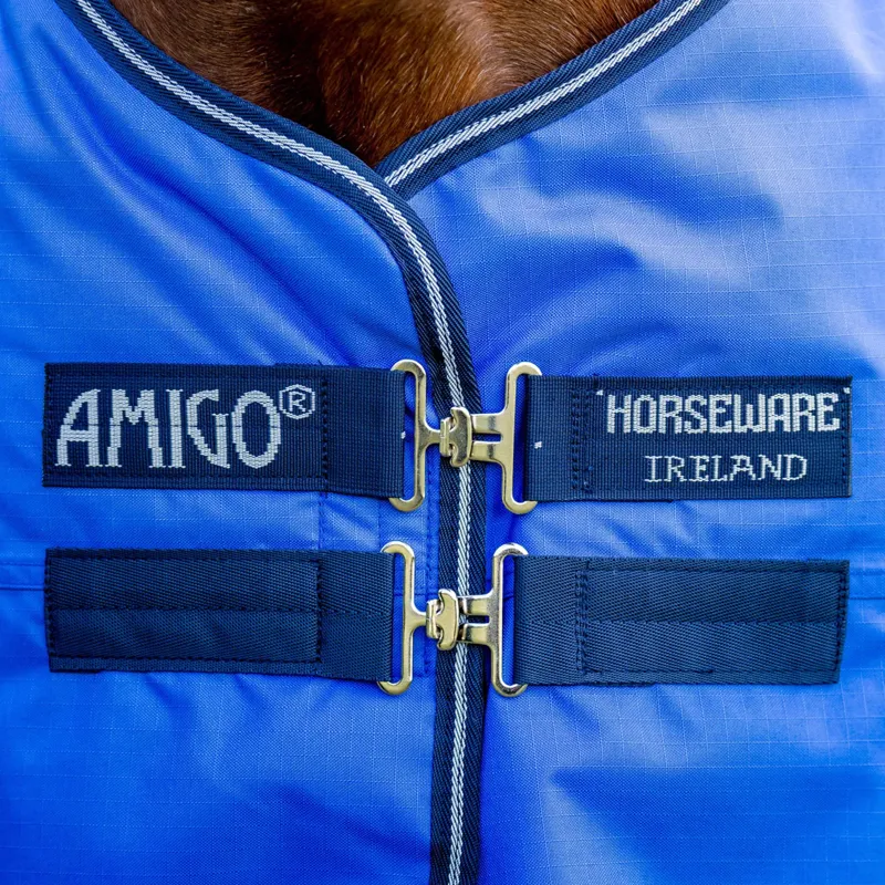 Horseware Amigo Hero 600D Ripstop 0g Turnout Rug - Blue/Navy/Grey-3