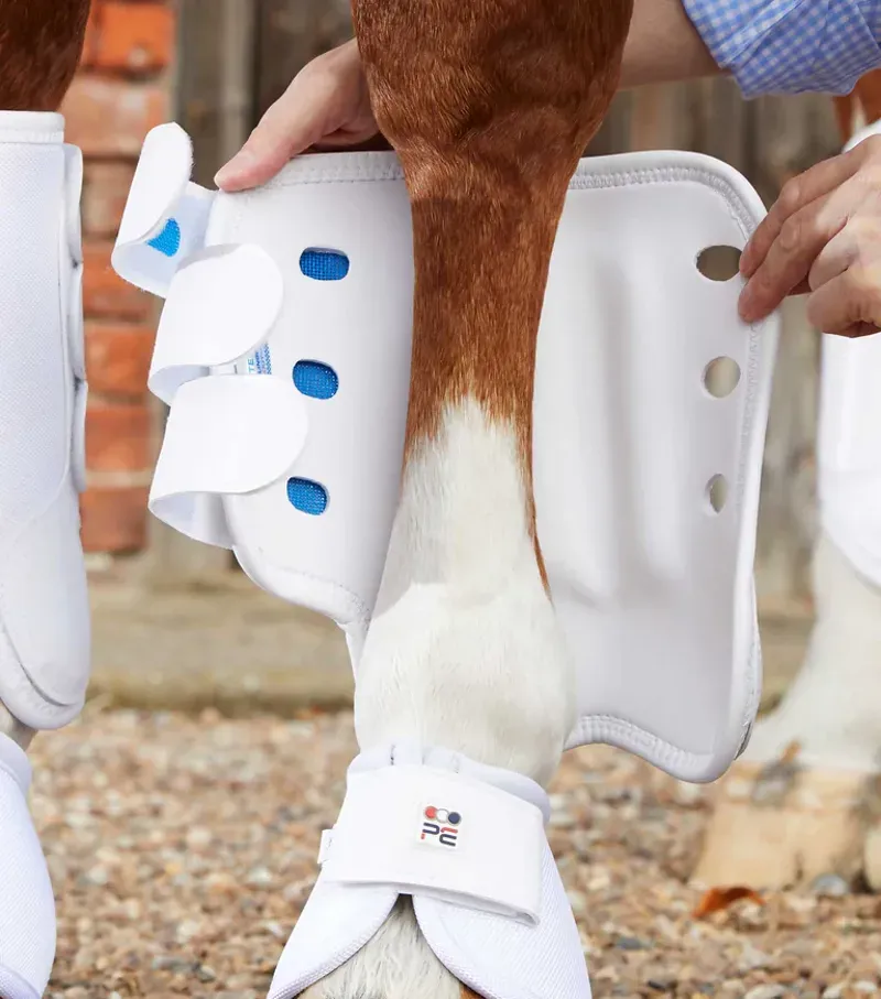 Premier Equine Air Cooled Original Eventing Boots - White-2
