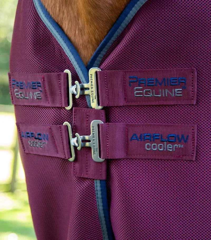Premier Equine Airflow Cooler Rug - Burgundy-2