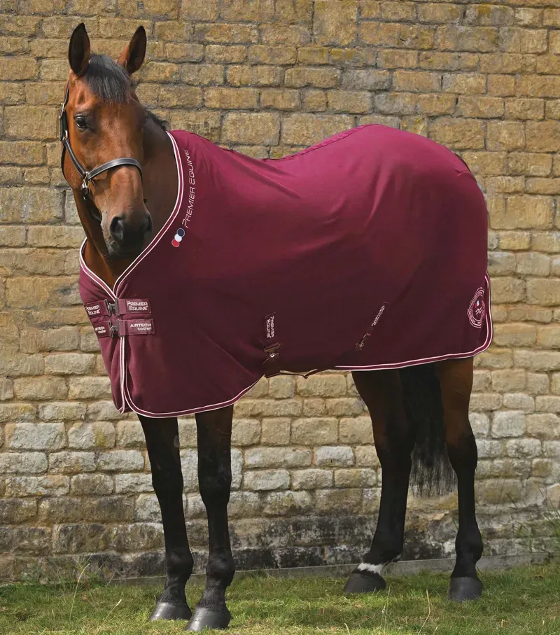 Premier Equine Airtech Horse Cooler Rug - Burgundy