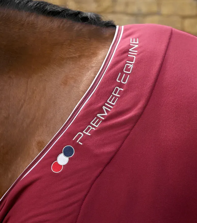 Premier Equine Airtech Horse Cooler Rug - Burgundy-2