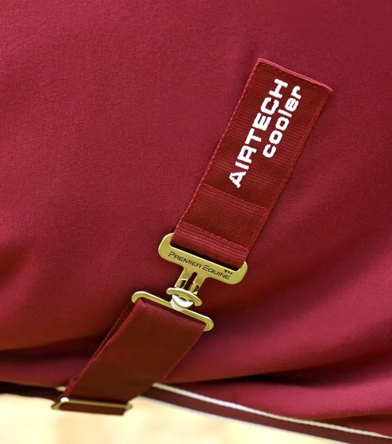 Premier Equine Airtech Horse Cooler Rug - Burgundy-4