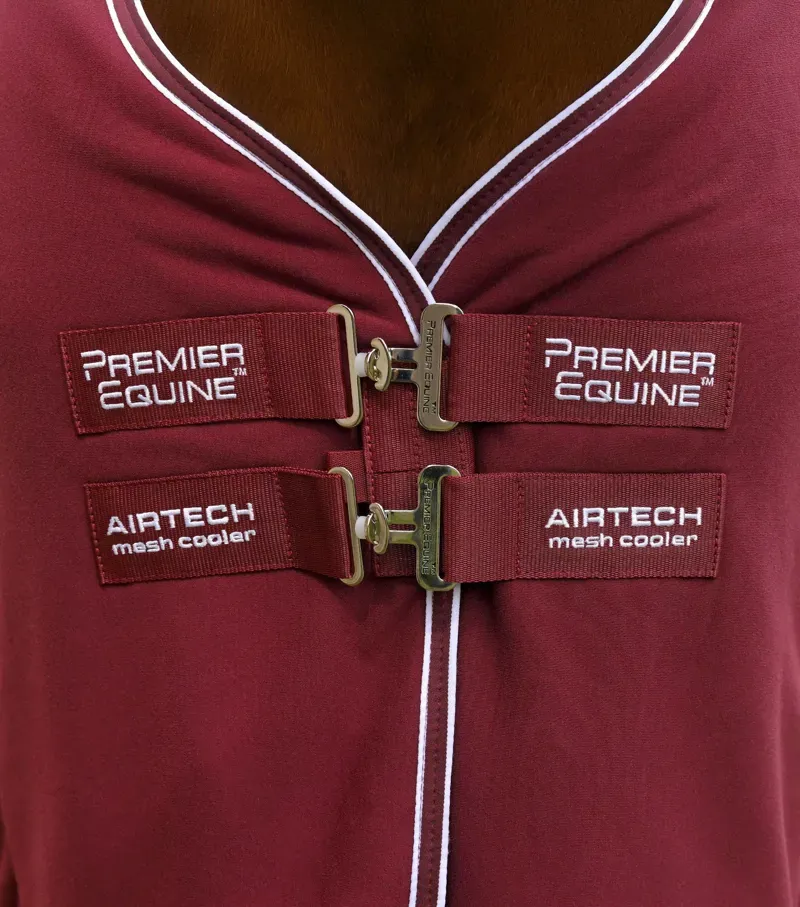 Premier Equine Airtech Mesh Horse Cooler Rug - Burgundy-1