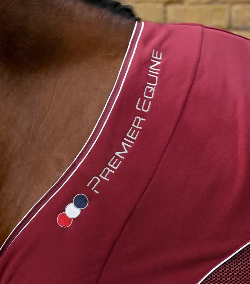 Premier Equine Airtech Mesh Horse Cooler Rug - Burgundy-2