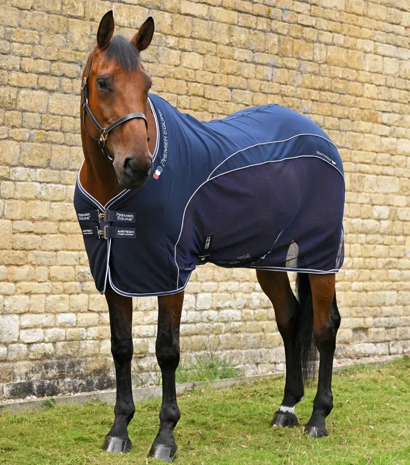 Premier Equine Airtech Mesh Horse Cooler Rug - Navy