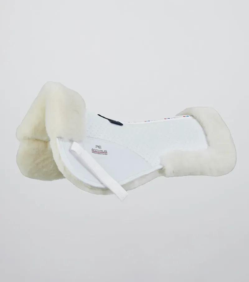 Premier Equine Full Airtechnology Shockproof Wool Half Pad - White/Natural
