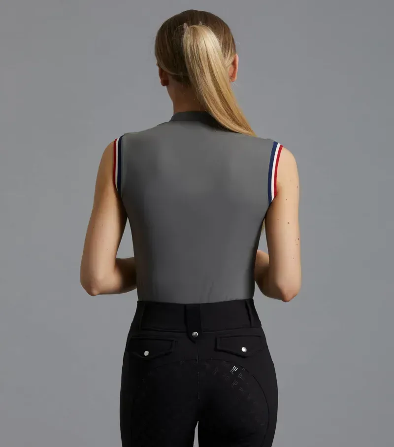 Premier Equine Ladies Alito Sleeveless Riding Top - Anthracite-2