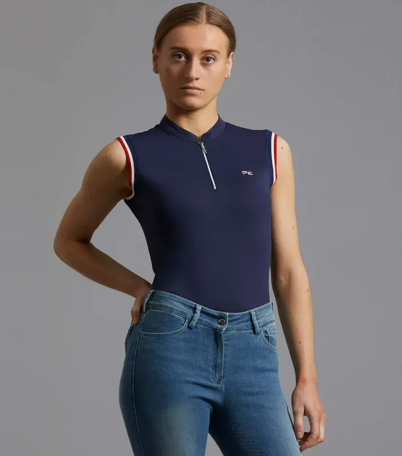 Premier Equine Ladies Alito Sleeveless Riding Top - Navy