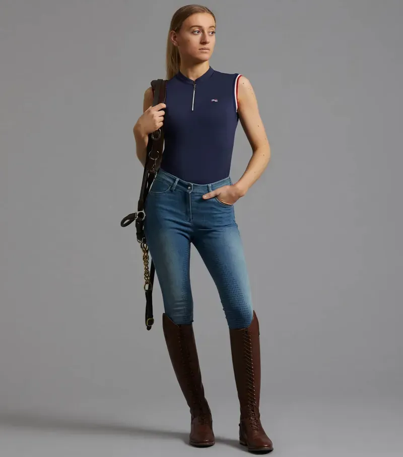 Premier Equine Ladies Alito Sleeveless Riding Top - Navy-1