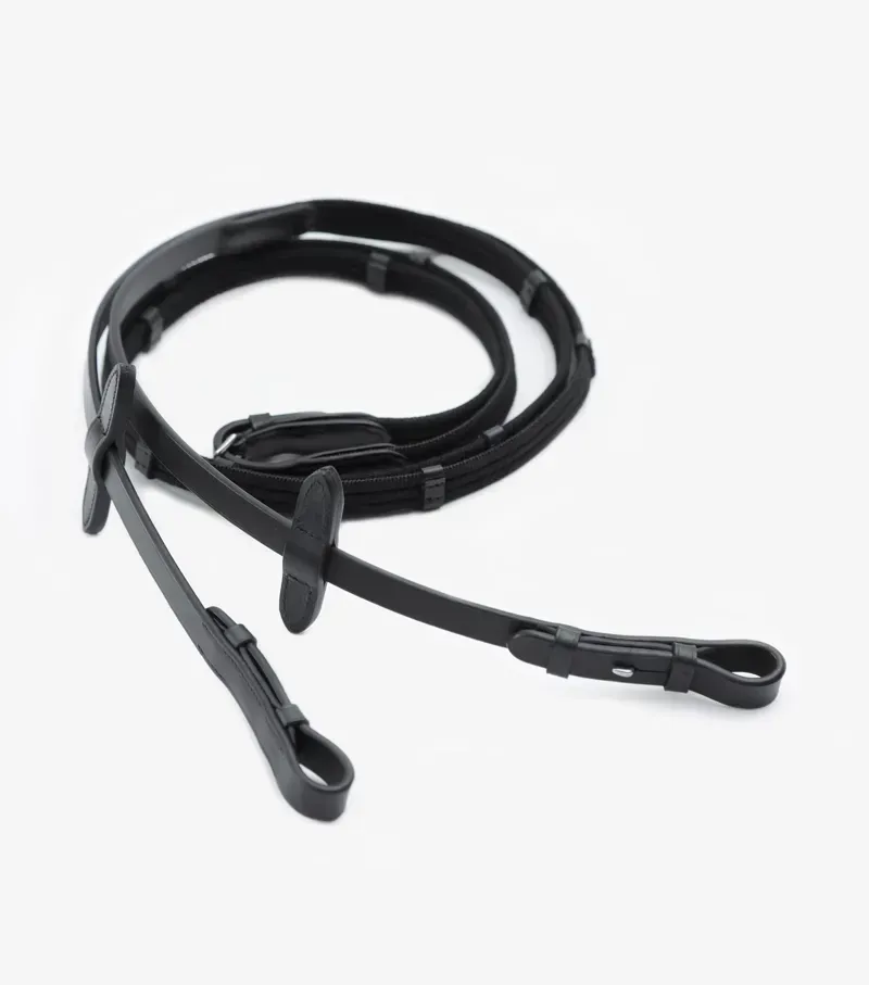 Premier Equine 5/8 Altare Web Reins - Black-2