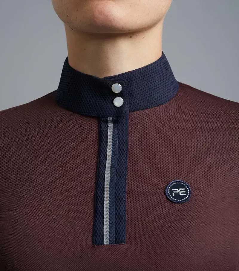 Premier Equine Ladies Amia Technical Short Sleeve Riding Top - Wine-2