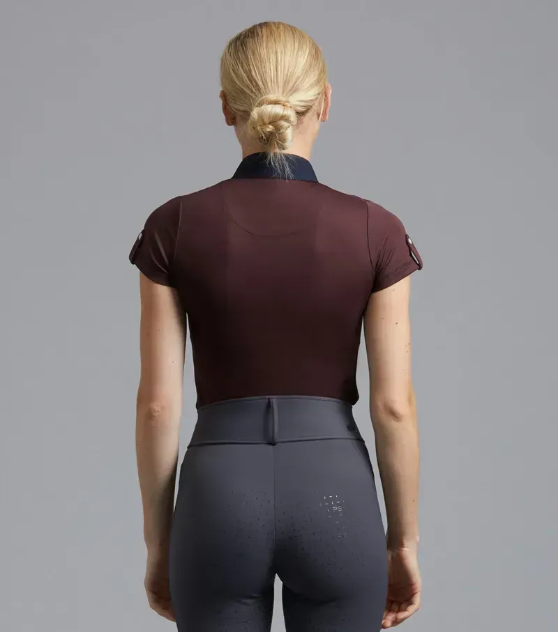 Premier Equine Ladies Amia Technical Short Sleeve Riding Top - Wine-3