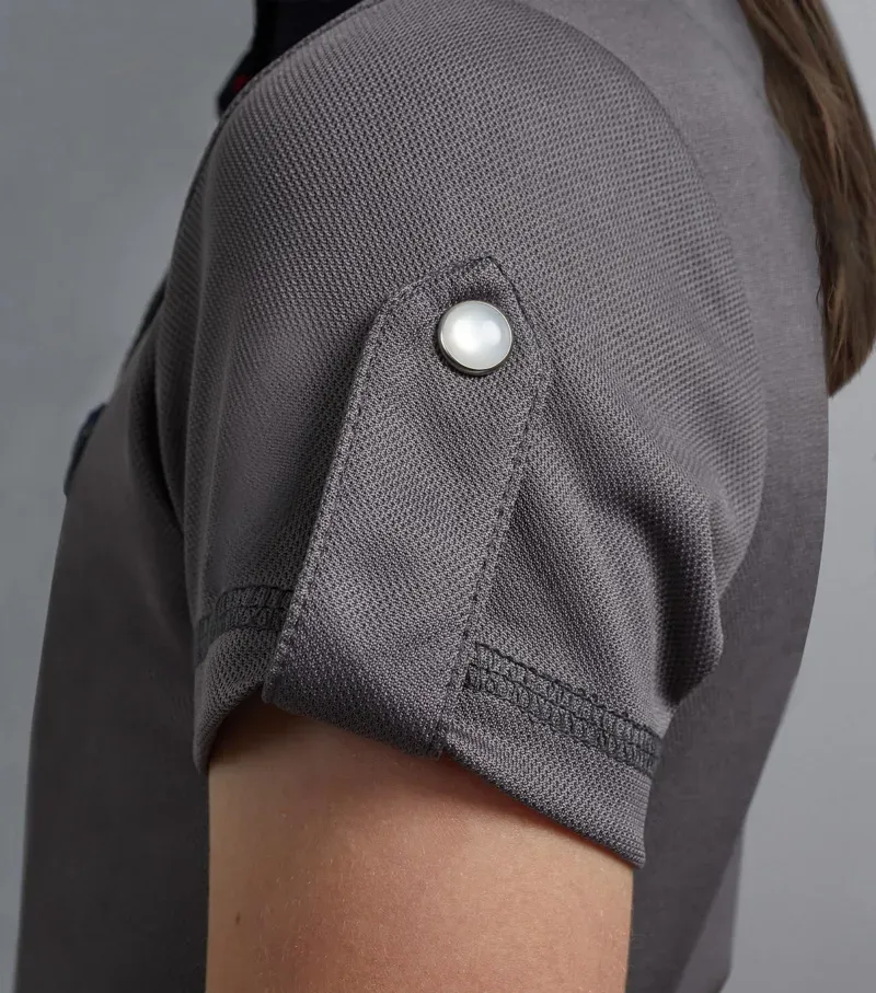 Premier Equine Girl's Mini Amia Technical Short Sleeve Riding Top - Grey-4