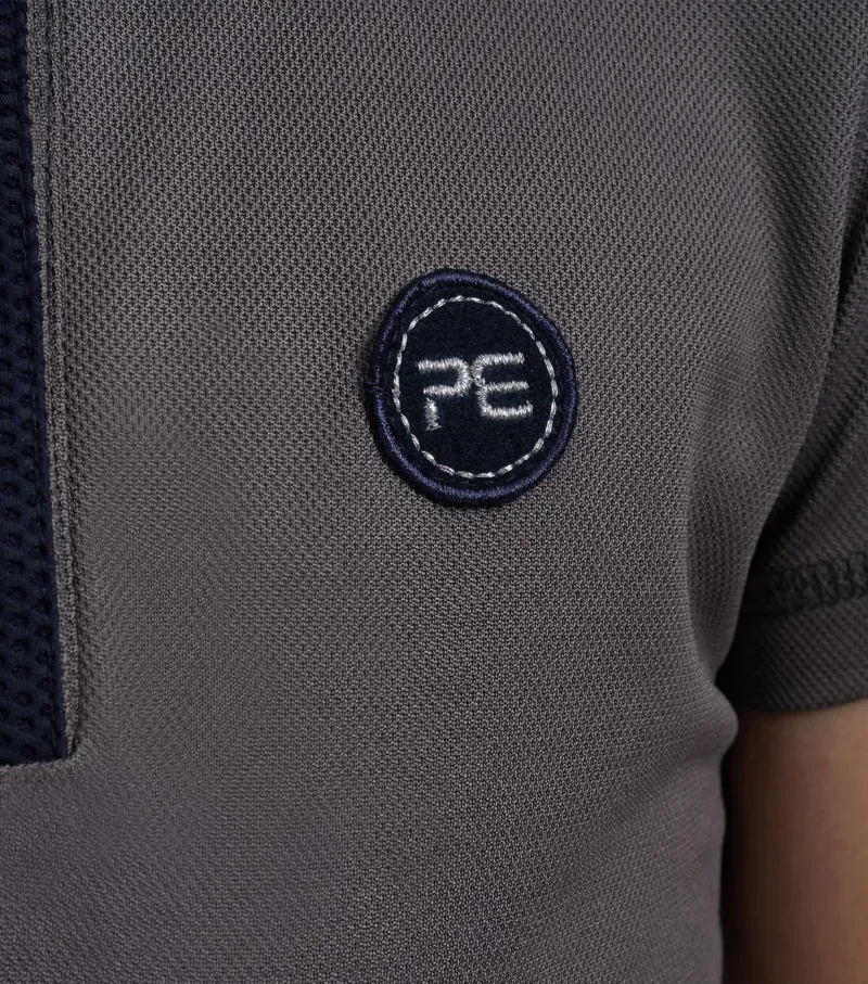 Premier Equine Girl's Mini Amia Technical Short Sleeve Riding Top - Grey-5