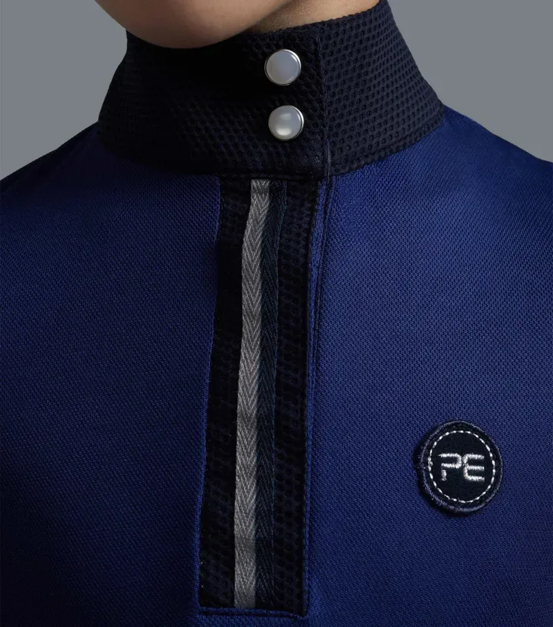 Premier Equine Girl's Mini Remisa Technical Short Sleeve Riding Top - Navy-3