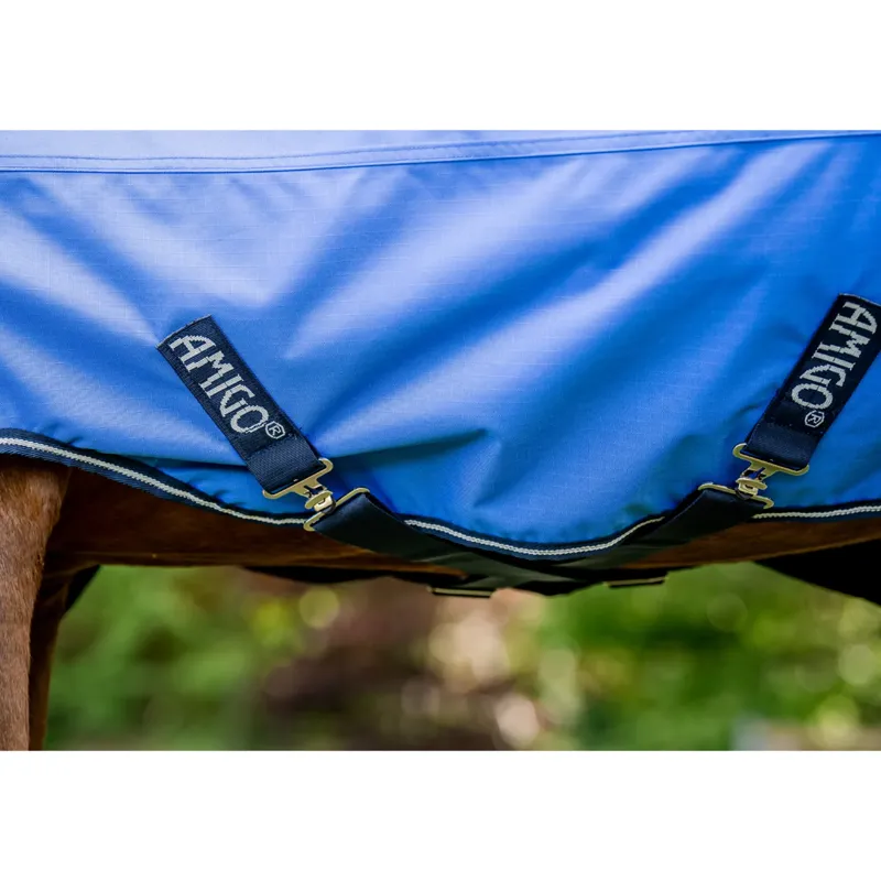 Horseware Amigo Hero 600D Ripstop 0g Turnout Rug - Blue/Navy/Grey-2