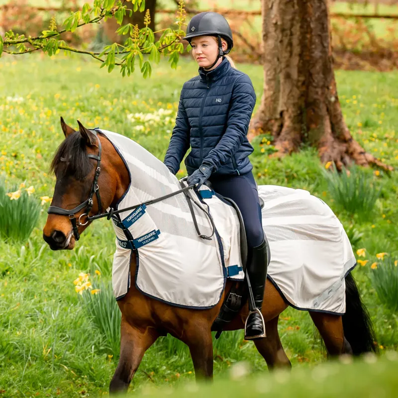 Horseware Amigo Flyrider Fly Rug Exercise Sheet - Chalk/Navy-1