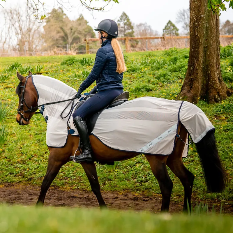 Horseware Amigo Flyrider Fly Rug Exercise Sheet - Chalk/Navy-2