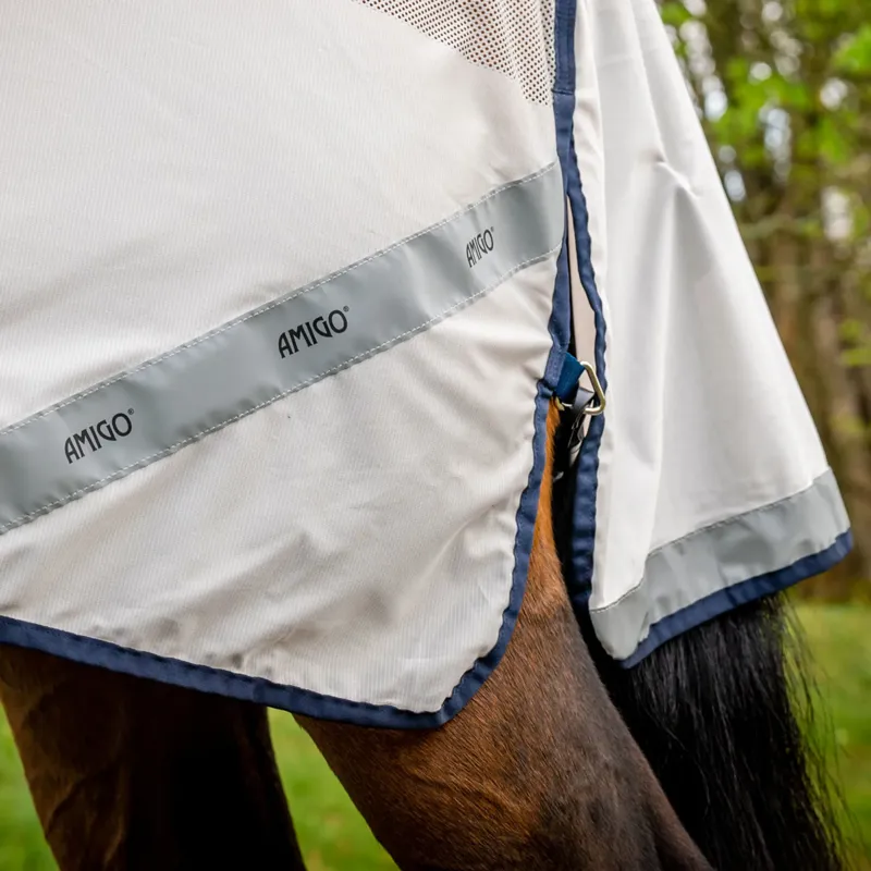Horseware Amigo Flyrider Fly Rug Exercise Sheet - Chalk/Navy-6
