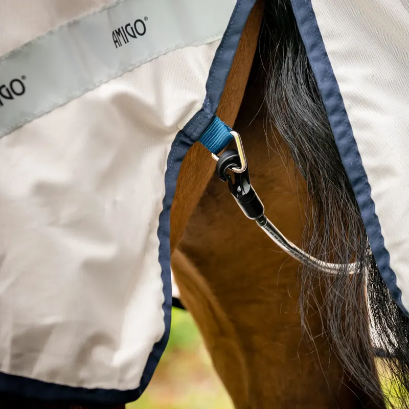 Horseware Amigo Flyrider Fly Rug Exercise Sheet - Chalk/Navy-5