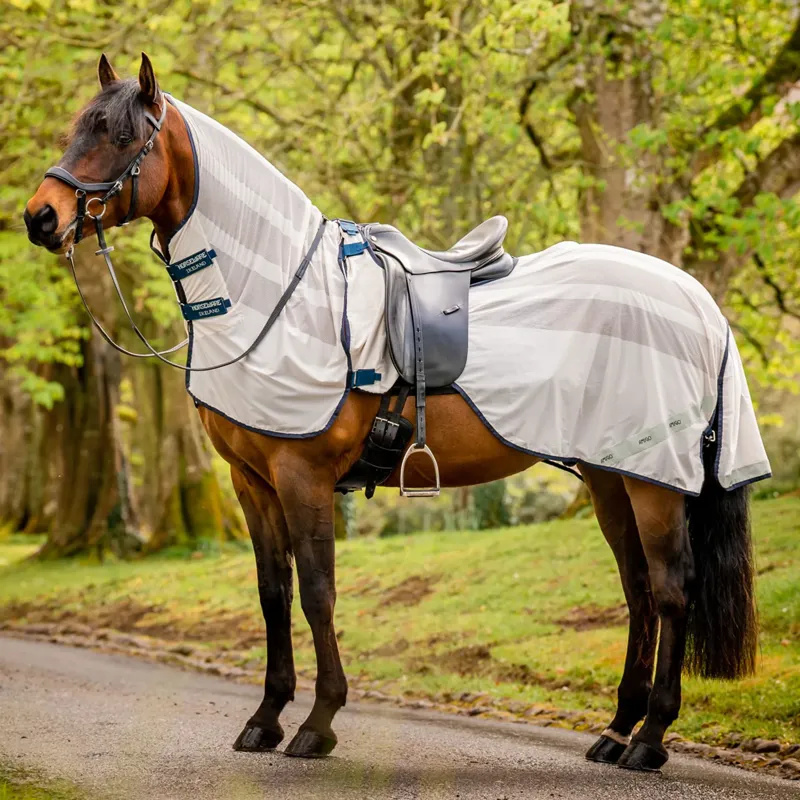 Horseware Amigo Flyrider Fly Rug Exercise Sheet - Chalk/Navy