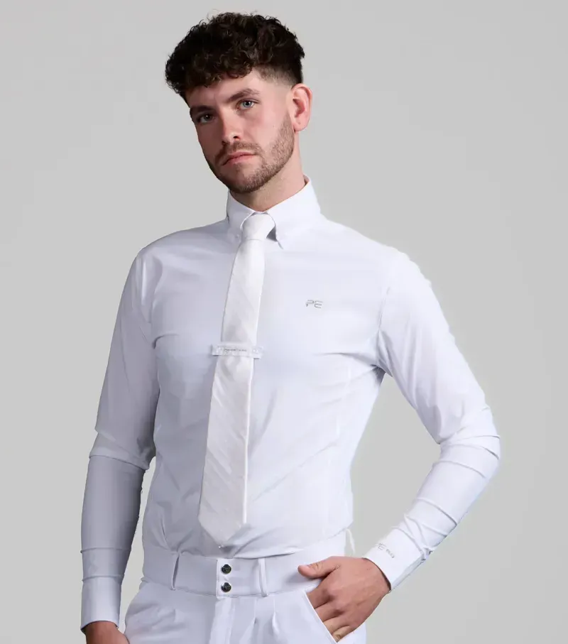 Premier Equine Men's Andate Long Sleeve Show Shirt - White