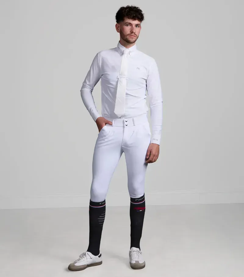 Premier Equine Men's Andate Long Sleeve Show Shirt - White-1