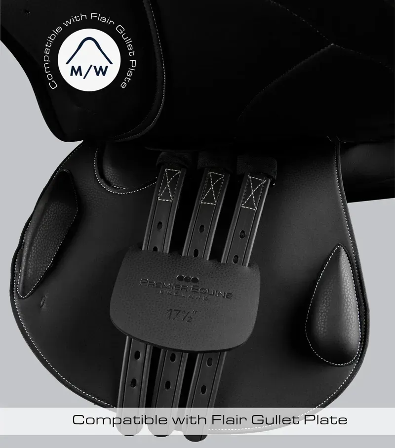 Premier Equine Antibes Synthetic Jump Saddle - Black-1