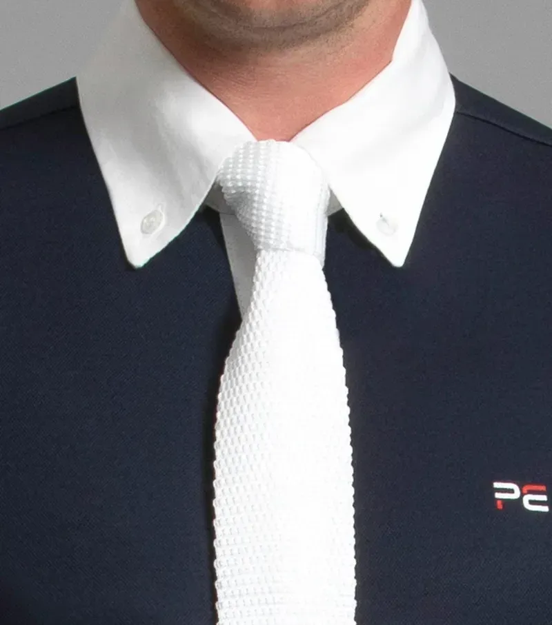 Premier Equine Mens Antonio Short Sleeve Show Shirt - Navy-3