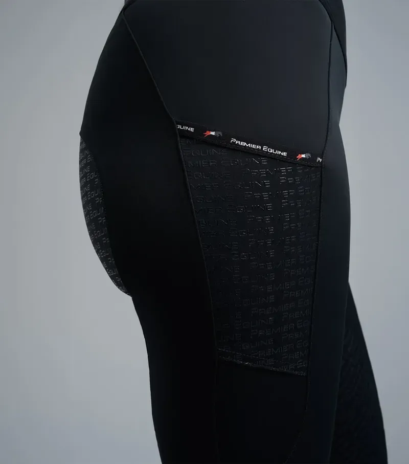 Premier Equine Ladies Aporia Riding Tights - Jet Black-2