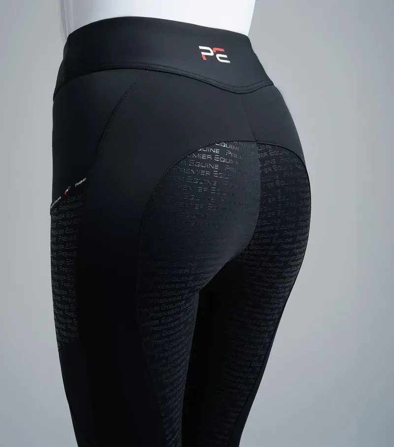 Premier Equine Ladies Aporia Riding Tights - Jet Black-3
